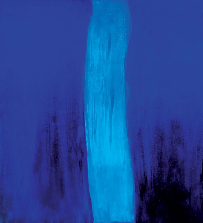 Verticale azzurra su un fondo blu profondo — dipinto di Kristiyan Petrov