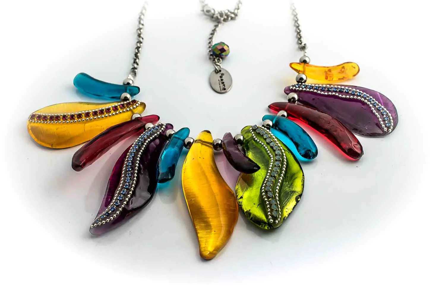 Colourful original PAGANE uniques resin necklace